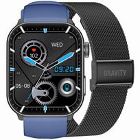 UNISEKSINIS IŠMANUSIS LAIKRODIS GRAVITY GT28-3 - „BLUETOOTH“ POKALBIAI, PAPILDOMAS DIRŽELIS (sg037c)