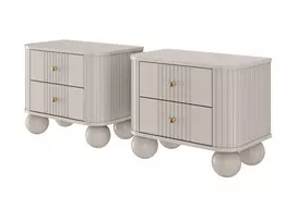 2 x VESPER naktinis staliukas 56 2SZ kašmyras mdf kašmyras auksinės rankenos kojos rutuliai