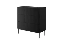 NICOLE chest 100 3SZ - matinė juoda / juodas rėmas
