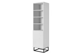 Bookshelf Asha 50 Cm With Metal Legs - White Mat