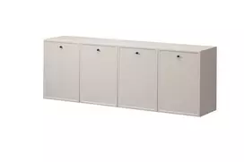 Chest Of Doors Wall Mounted Lorini 200 Cm - Cashmere / Black Handles