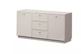 Chest Of Doors Lorini 150 Cm With 3 Drawers - Cashmere / Gold Handles