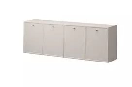 Chest Of Doors Wall Mounted Lorini 200 Cm - Cashmere / Gold Handles
