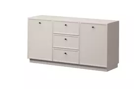 Chest Of Doors Lorini 150 Cm With 3 Drawers - Cashmere / Black Handles