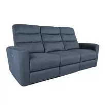 Recliner sofa GASTON 3-seater with electric mechanism, blue
