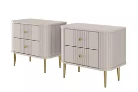 Set Of Night Stands Vesper - Cashmere / Gold Legs