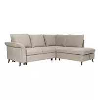 Corner sofa bed LINDY RC, light brown