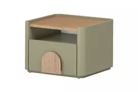 Night Stand Amilio - Eucalyptus / Baltic Dune Oak / Natural Oak Handles