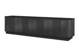 Tv Set Vesper 187 Cm - Black / Gold Handles