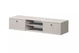 Tv Set Wall Mounted Lorini 150 Cm With Drawers - Cashmere / Black Handles