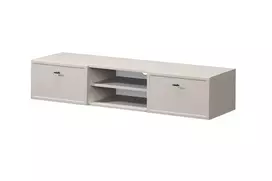 Tv Set Wall Mounted Lorini 150 Cm With Drawers - Cashmere / Black Handles T-bar