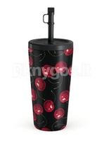 Kelioninis puodelis su šiaudeliu BURGA „Cherrybomb“, 500 ml