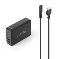 Hama 00201978 140 W įkrovimo stotelė su 3 USB-C ir 2 USB-A jungtimis, juoda