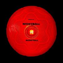 NIGHTBALL TANGLE  Tamsoje šviečiantis krepšinio kamuolys, 25 cm, raudonas