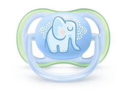 Čiulptukas Philips Avent Ultra Air Deco Blue Elephant SCF086/01, 0-6 mėn, 1 vnt.