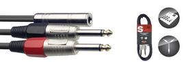Stagg 6.35mm Jack TRS - 2 x 6.35mm Jack TS 0.5m