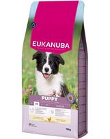 EUKANUBA Puppy Medium Breeds Chicken 15 kg sausas maistas vidutinio dydžio šuniukams, turintis šviežio vištienos