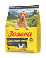 JOSERA Adult Chicken and Sweet Potato 900g be grūdų aktyviems šunims