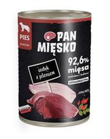 PAN MIĘSKO Šlapias ėdalas šunims su kalakutiena ir elniena 6x400g