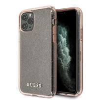 Guess GUHCN58PCGLPI iPhone 11 Pro rožinė/rožinė kieta dėklas Blizgesys