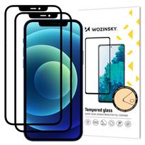 Wozinsky 2x Grūdintas Stiklas Su Pilnu Klijų Super Tvirtas Ekrano Apsauginė Plėvelė, Pilnai Padengta su Rėmeliu, Tinka iPhone 12 Pro / iPhone 12 Juoda