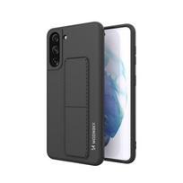 Wozinsky stovaičio dėklas silikoninis dėklas su stoveliu Samsung Galaxy S21+ 5G juodas