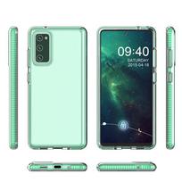 Pavasario dėklas, skaidrus TPU gelinis apsauginis dangtelis su spalvota rėmo apdaila Samsung Galaxy A02s EU šviesiai rožinis