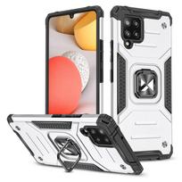 Wozinsky Ring Armor dėklas su stovu, tvirta ir tvirta apsauga Samsung Galaxy A42 5G sidabrinis