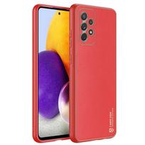 Dux Ducis Yolo elegantiška dėklas, pagamintas iš minkšto TPU ir PU odos, Samsung Galaxy A72 4G raudonas