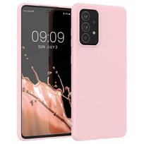 Silikoninis dėklas, minkštas, lanksčios gumos apdangalas Samsung Galaxy A22 4G rožinės spalvos