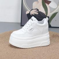 Fashion 10CM Microfiber Leather Vulcanize Women Casual Platform Wedge Chunky Sneakers Spring Autumn Shoes Size 34-40 34