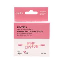 NORDICS BAMBOO PINK COTTON vatos pagaliukai (100 vnt.)