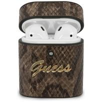 Guess GUACA2PUSNSMLBR AirPods 1/2 apsauginis dėklas rudas/rudas Python kolekcija