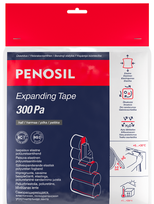 PENOSIL Expanding Tape 300 Pa savaime besiplečianti juosta 10/2-4 mm juoda, 12 m/rul DIY