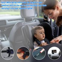 Kūdikio automobilio veidrodėlis 1080P kūdikio kamera su 4,3 colių IPS ekranu, naktinio matymo funkcija, reguliuojamas platus matymo kampas, kūdikiams, vaikams, augintiniams juoda