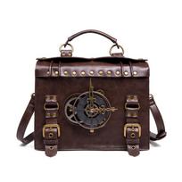 Women Bag Pu Leather Steampunk Industrial Retro Handbag Large Capacity Hasp Female Shoulder Messenger Bags CLE