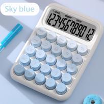 Student Office Big Button Calculator | Big Button Operation Easy Display Number Clear Error-free Learning Office Good Helper Size fits all&Plastic dangaus mėlyna spalva