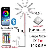5V Fejerverkų LED juosta RGBIC USB Neoninė šviesos juosta Bluetooth programėlės valdymas Kalėdų vakarėlio dekoracija Sinchronizavimas su muzika Miegamojo dekoro šviesa 1 Set LED Fireworks Strip