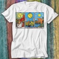 Taro kortos Magija Saulė Mėnulis Žvaigždė Marškinėliai Viršus T-shirt 466 XL