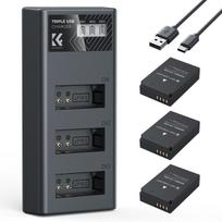 K&F Concept K&F LP-E12 Camera Battery 1100mAh, 3-pack + Charger set