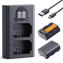 K&F Concept Sony NP-FZ100 Camera Battery 2600mAh, Dual-Battery Dual-Slot LCD Charger Set