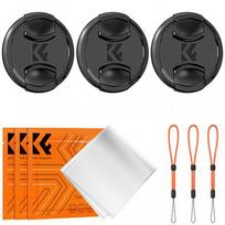 K&F Concept K&F 72MM Lens Caps Kit with K&F LOGO caps*3+Anti-lost rope*3+vacuum cleaning cloth*3