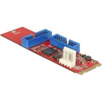Delock Converter M.2 Key B+M male > 2 x USB3.0 Pin Header - USB-Adapter - M.2 Card - USB3.0 (intern) x 2 (62843)
