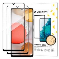 Wozinsky 2x Grūdintas Stiklas Su Pilnu Klijais Super Tvirtas Ekrano Apsauginis Stiklas Su Rėmeliu Samsung Galaxy A42 5G juodas
