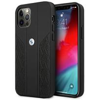 BMW odinė kreivumo perforuota dėklas iPhone 12 Pro Max - Juodas