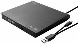 Savio External Slim drive CD/DVD R/RW – USB-C/USB-A