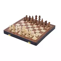 Medinis sulankstomas šachmatų rinkinys, uosio mediena, 38 × 38 × 2,5 cm
