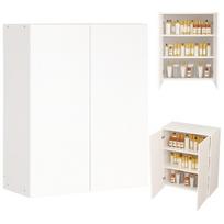 VONIOS KAMBARIO SIENINĖ SPINTELĖ BALTA 2 DURŲ MODERNI SIENINĖ SPINTELĖ 3 LENTYNOS 80 CM