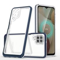 Skaidrus 3in1 dėklas Samsung Galaxy A22 4G rėmelis Gelinis dangtelis Mėlynas
