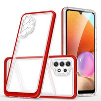 Skaidrus 3in1 dėklas Samsung Galaxy A72 4G rėmo geliu raudonas